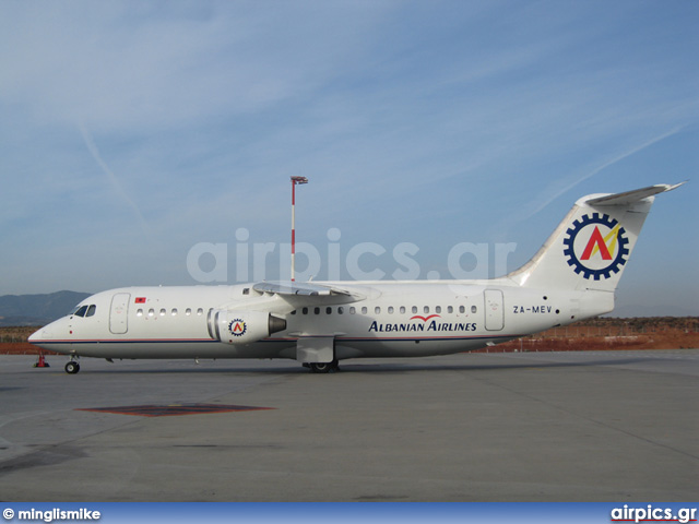 ZA-MEV, British Aerospace BAe 146-300, Albanian Airlines