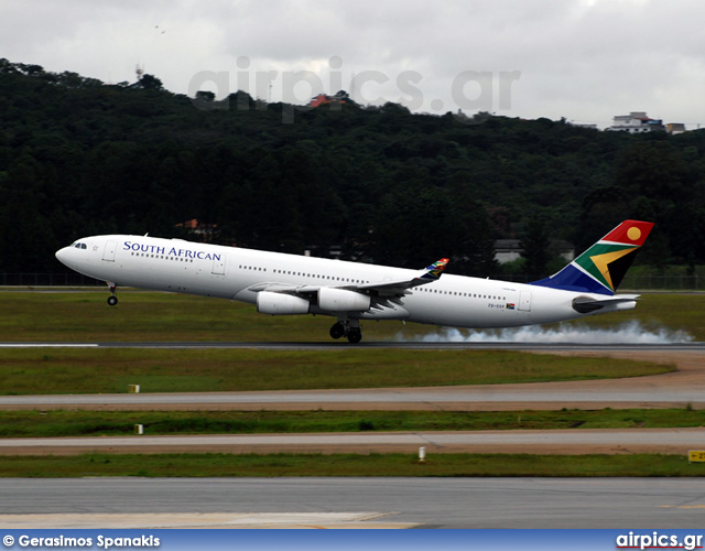 ZS-SXF, Airbus A340-300, South African Airways