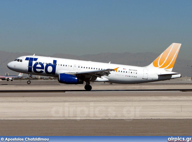 N414UA, Airbus A320-200, Ted