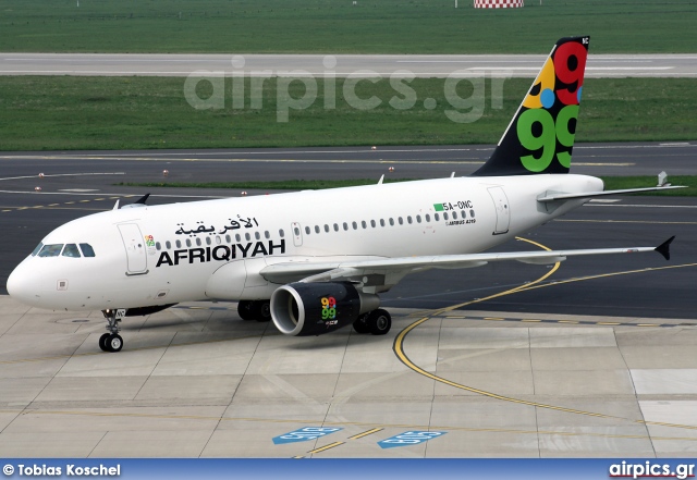 5A-ONC, Airbus A319-100, Afriqiyah Airways