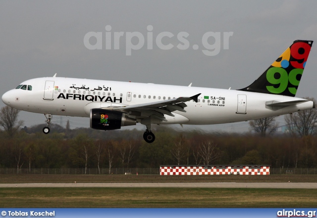 5A-ONI, Airbus A319-100, Afriqiyah Airways