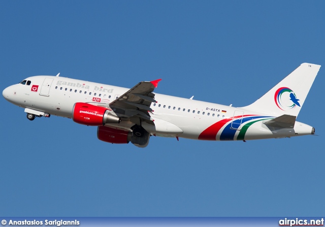 D-ASTA, Airbus A319-100, Gambia Bird