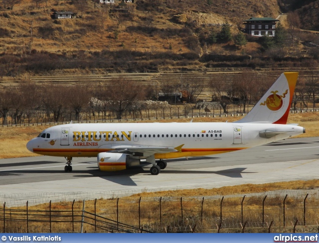 A5-BAB, Airbus A319-100, Bhutan Airlines