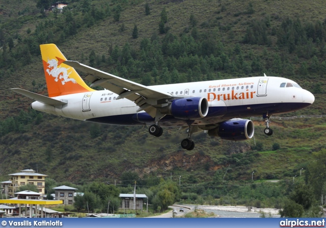 A5-RGF, Airbus A319-100, Druk Air - Royal Bhutan Airlines